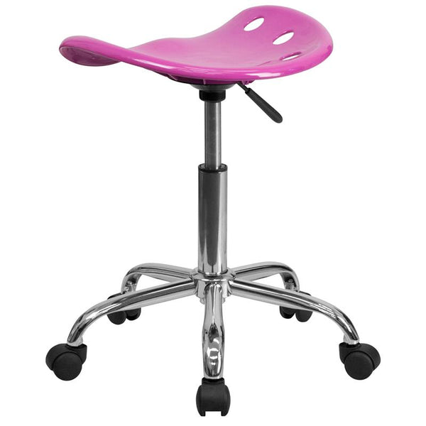 Flash Furniture Vibrant Candy Heart Tractor Seat and Chrome Stool - LF-214A-CANDYHEART-GG