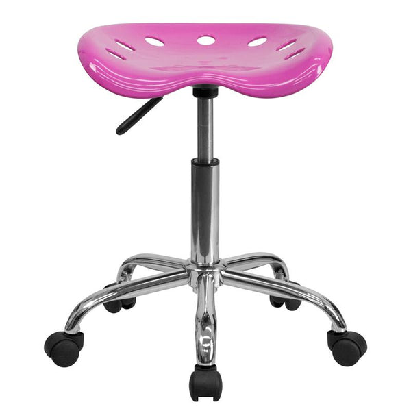 Flash Furniture Vibrant Candy Heart Tractor Seat and Chrome Stool - LF-214A-CANDYHEART-GG