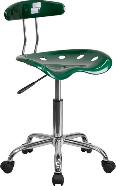 Flash Furniture Vibrant Green and Chrome Swivel Task Chair with Tractor Seat - LF-214-GREEN-GG