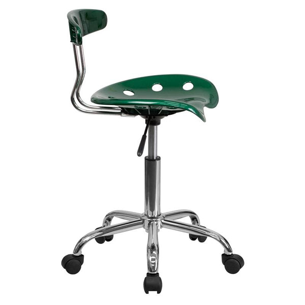 Flash Furniture Vibrant Green and Chrome Swivel Task Chair with Tractor Seat - LF-214-GREEN-GG