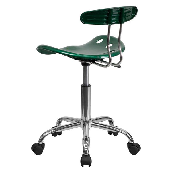 Flash Furniture Vibrant Green and Chrome Swivel Task Chair with Tractor Seat - LF-214-GREEN-GG