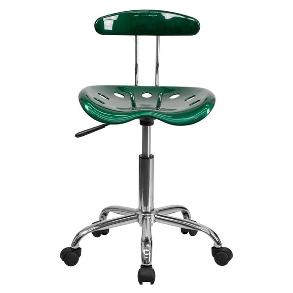 Flash Furniture Vibrant Green and Chrome Swivel Task Chair with Tractor Seat - LF-214-GREEN-GG