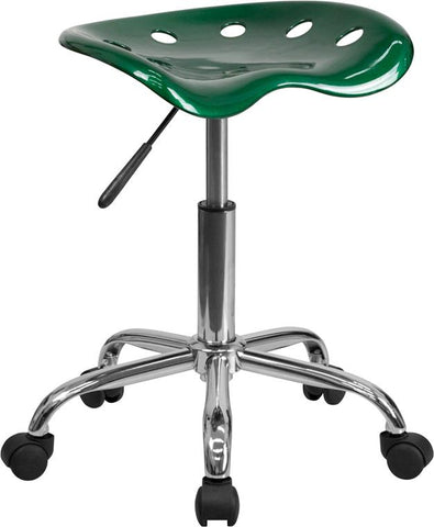 Flash Furniture Vibrant Green Tractor Seat and Chrome Stool - LF-214A-GREEN-GG