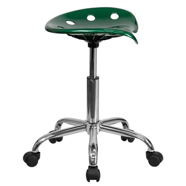 Flash Furniture Vibrant Green Tractor Seat and Chrome Stool - LF-214A-GREEN-GG