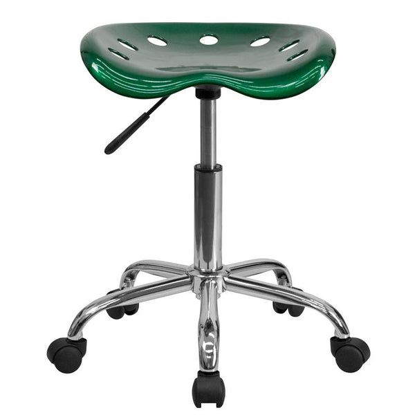 Flash Furniture Vibrant Green Tractor Seat and Chrome Stool - LF-214A-GREEN-GG