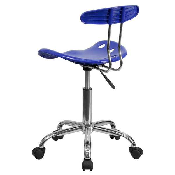 Flash Furniture Vibrant Nautical Blue and Chrome Swivel Task Chair with Tractor Seat - LF-214-NAUTICALBLUE-GG