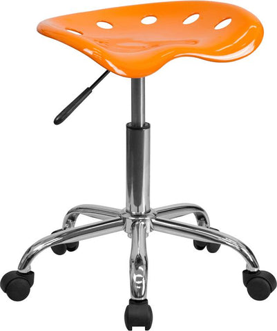 Flash Furniture Vibrant Orange Tractor Seat and Chrome Stool - LF-214A-ORANGEYELLOW-GG