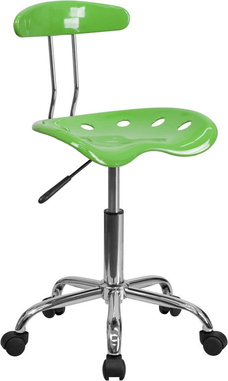 Flash Furniture Vibrant Spicy Lime and Chrome Swivel Task Chair with Tractor Seat - LF-214-SPICYLIME-GG