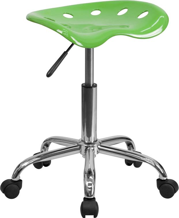 Flash Furniture Vibrant Spicy Lime Tractor Seat and Chrome Stool - LF-214A-SPICYLIME-GG