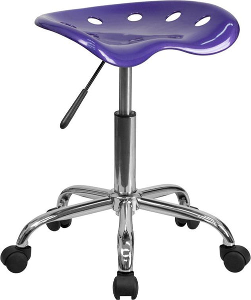 Flash Furniture Vibrant Violet Tractor Seat and Chrome Stool - LF-214A-VIOLET-GG