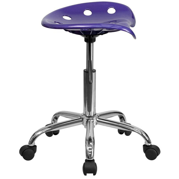 Flash Furniture Vibrant Violet Tractor Seat and Chrome Stool - LF-214A-VIOLET-GG