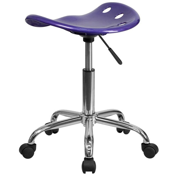 Flash Furniture Vibrant Violet Tractor Seat and Chrome Stool - LF-214A-VIOLET-GG