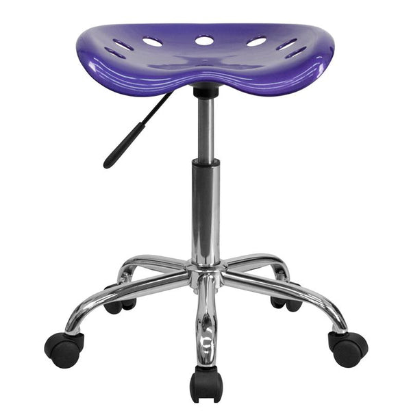 Flash Furniture Vibrant Violet Tractor Seat and Chrome Stool - LF-214A-VIOLET-GG