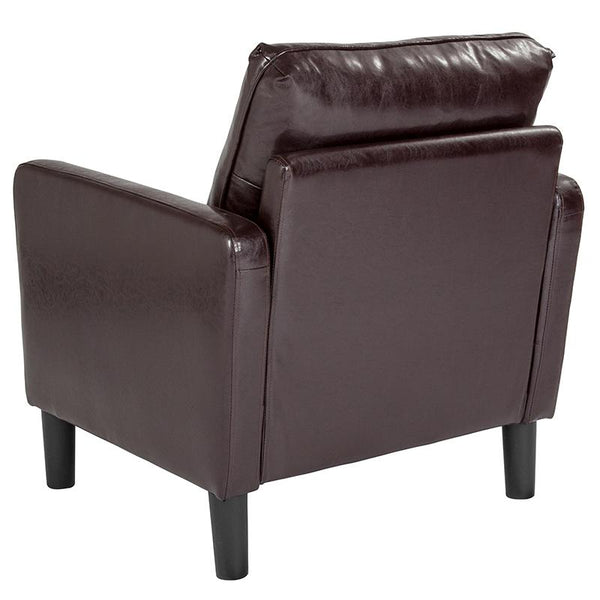 Flash Furniture Washington Park Upholstered Chair in Brown Leather - SL-SF918-1-BRN-GG