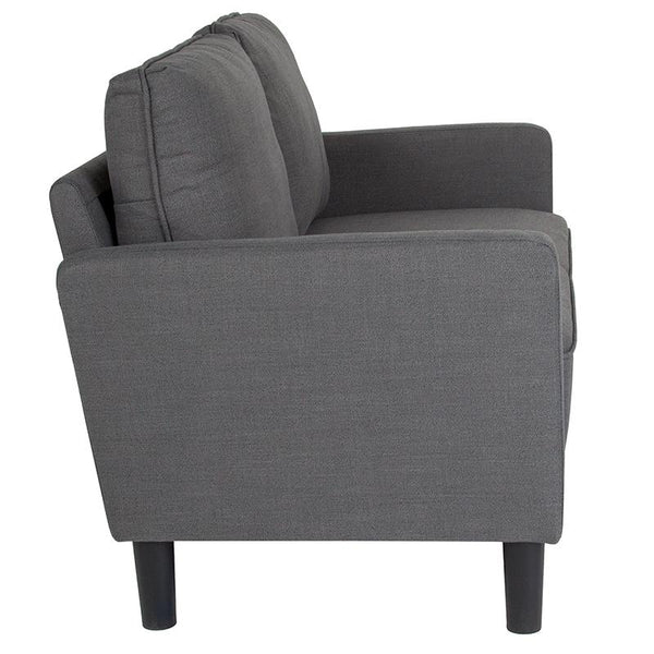 Flash Furniture Washington Park Upholstered Loveseat in Dark Gray Fabric - SL-SF918-2-DGY-F-GG