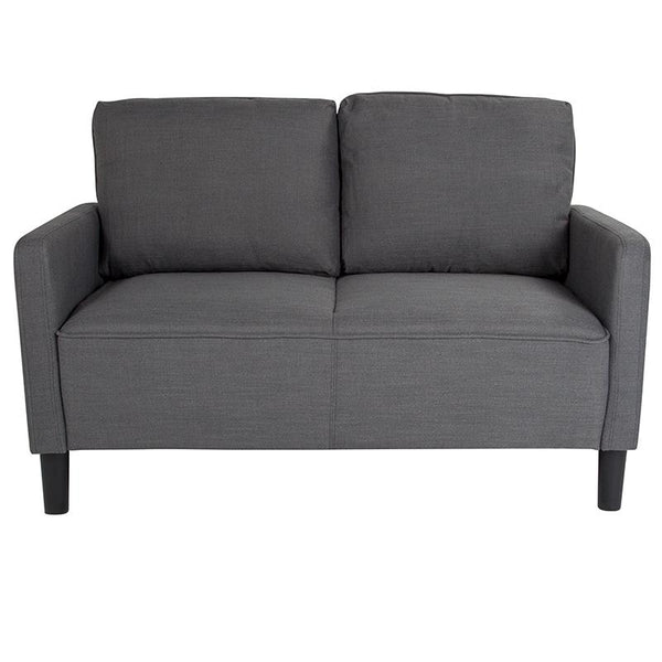 Flash Furniture Washington Park Upholstered Loveseat in Dark Gray Fabric - SL-SF918-2-DGY-F-GG