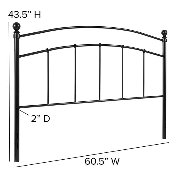 Flash Furniture Woodstock Decorative Black Metal Queen Size Headboard - HG-HB1706-Q-GG