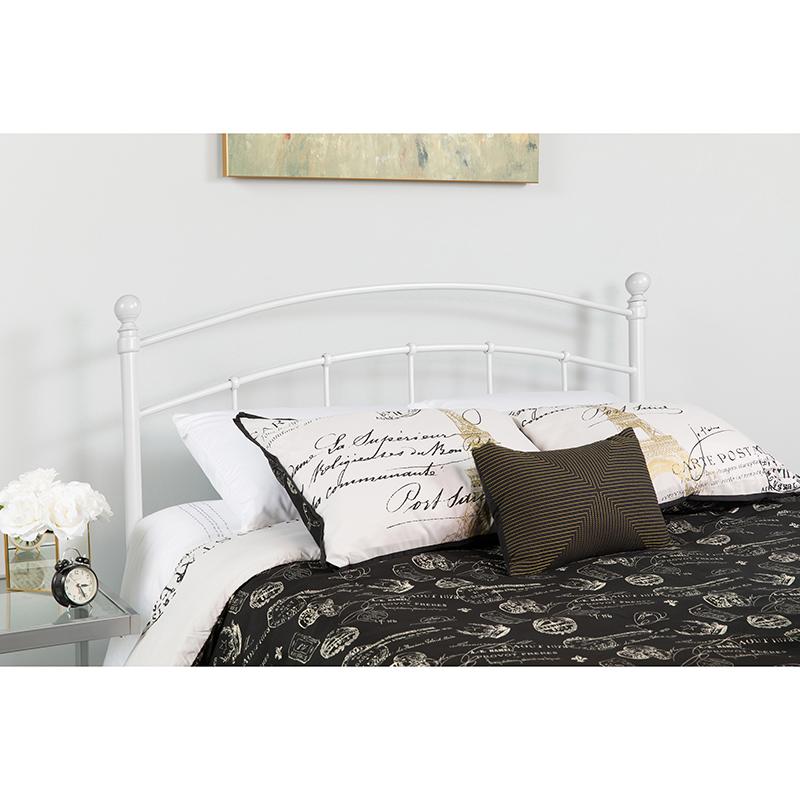 Flash Furniture Woodstock Decorative White Metal Queen Size Headboard - HG-HB1706-WH-Q-GG
