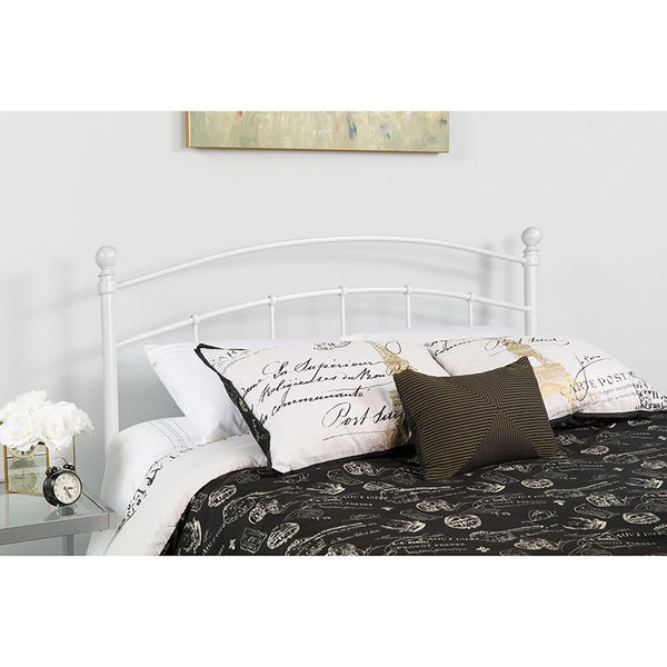 Flash Furniture Woodstock Decorative White Metal Queen Size Headboard - HG-HB1706-WH-Q-GG