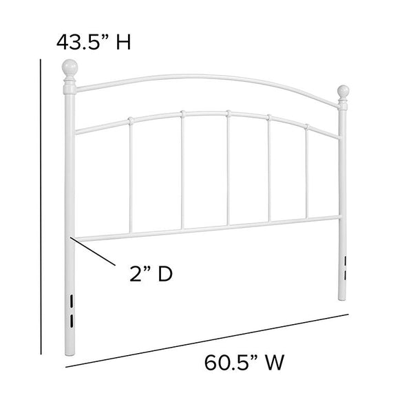 Flash Furniture Woodstock Decorative White Metal Queen Size Headboard - HG-HB1706-WH-Q-GG