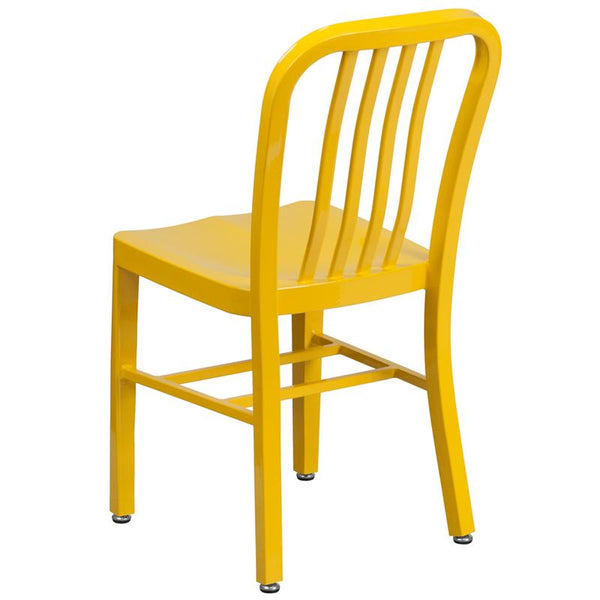 Flash Furniture Yellow Metal Indoor-Outdoor Chair - CH-61200-18-YL-GG