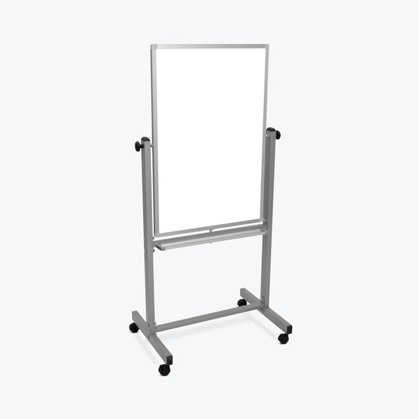 Luxor 24" x 36" Double-Sided Magnetic Whiteboard 27"W x 21"D x 59"H (White/Silver) - L270