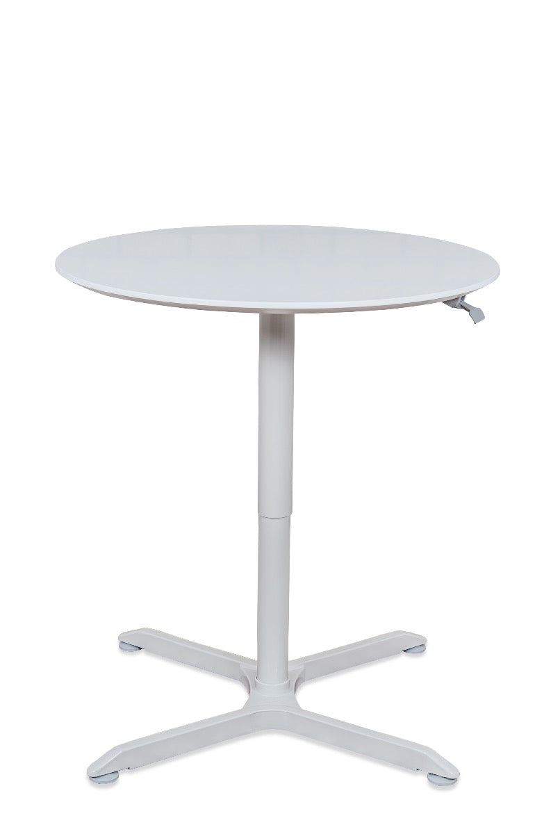 Luxor 32" Round Pneumatic Height Adjustable Cafe Table (Gray) - LX-PNADJ-32RD