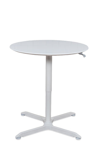 Luxor 36" Round Pneumatic Height Adjustable Round Cafe Table 31.5"W x 27.6" to 42.4"H (Gray) - LX-PNADJ-36RD