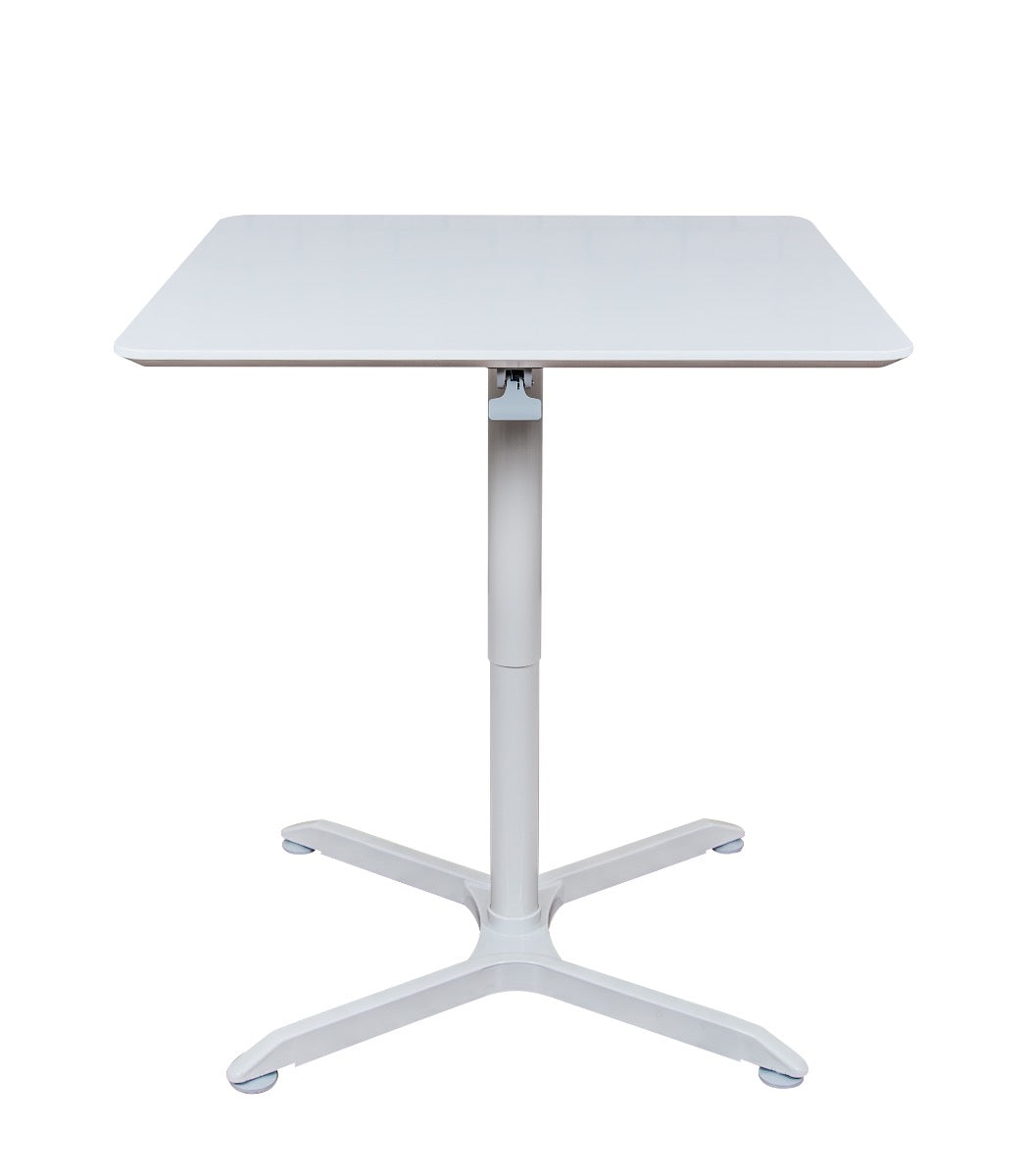 Luxor 36" Square Pneumatic Adjustable Height Cafe Table 31.5"W x 27.6" to 42.4"H (Gray) - LX-PNADJ-36SQ