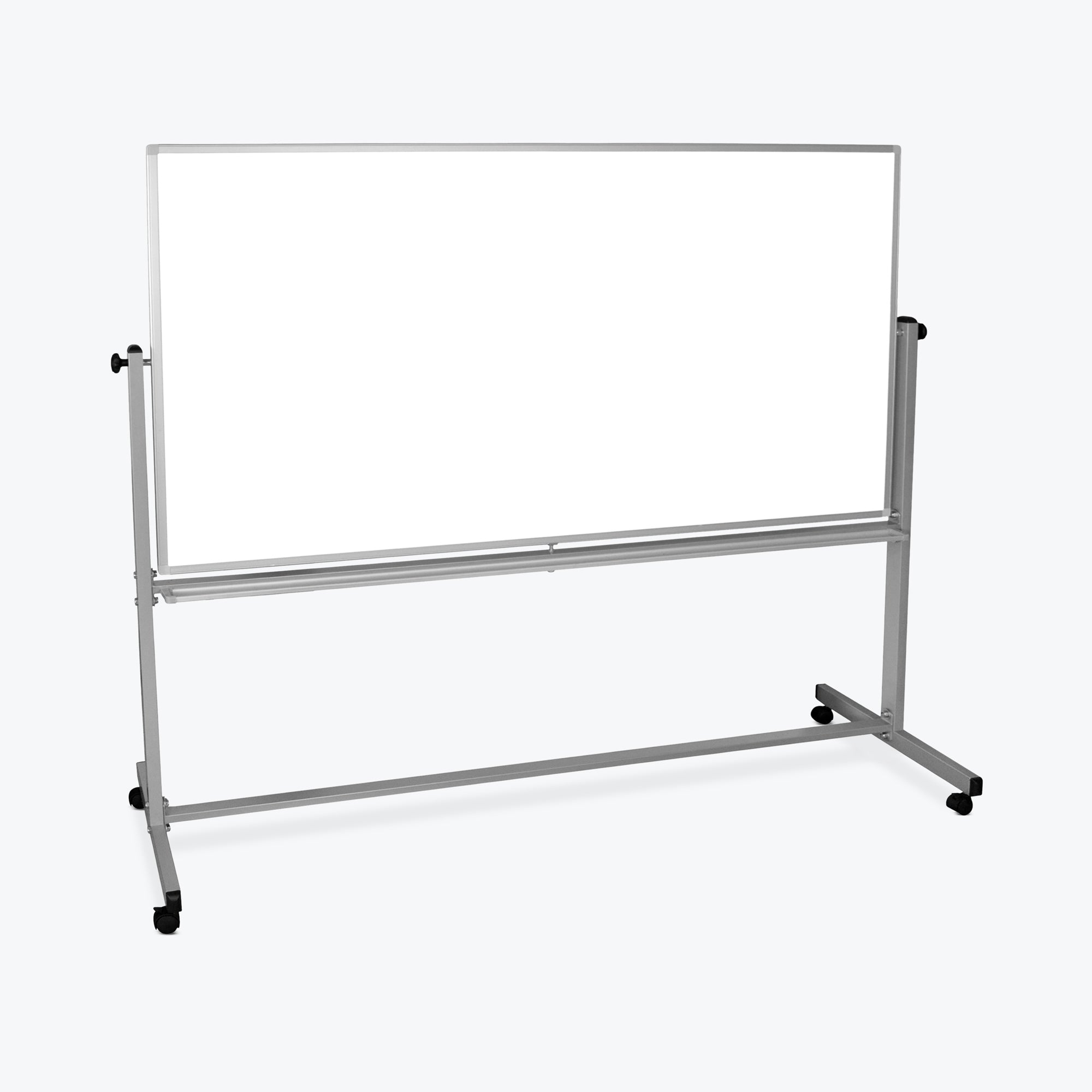 Luxor 72" x 40" Reversible Magnetic Mobile Whiteboard 74.5"W x 23"D x 69"H (Silver/White) - MB7240WW