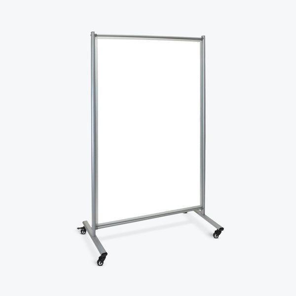 Luxor Double-Sided Mobile Magnetic Whiteboard Room Divider 43"W x 24"D x75"H (Silver/White) - MD4072W