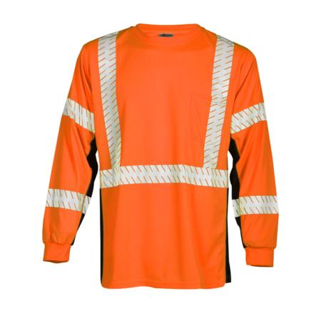 ML Kishigo Class 2 & Class 3 T-Shirts Premium Black Series Long Sleeve T-Shirt - XLarge - Orange - 9135X