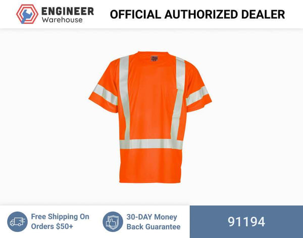 ML Kishigo Class 2 & Class 3 T-Shirts Short Sleeve Class 3 T-Shirt - 4XLarge - Orange - 91194