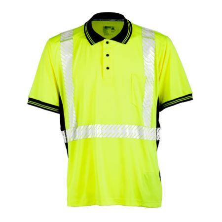 ML Kishigo Class 2 T-Shirts Premium Black Series High Performance Class 2 Polo Shirt - 3XLarge - Lime - 92203