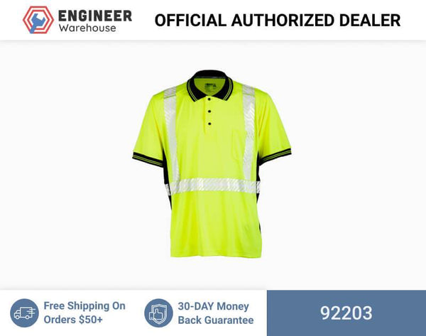 ML Kishigo Class 2 T-Shirts Premium Black Series High Performance Class 2 Polo Shirt - 3XLarge - Lime - 92203