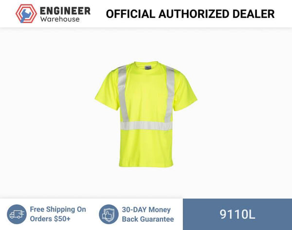 ML Kishigo Class 2 T-Shirts Short Sleeve Class 2 T-Shirt - Economy - Large - Lime - 9110L