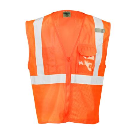 ML Kishigo Class 2 Vests Clear ID Vest - Small-Medium - Orange - 1533S