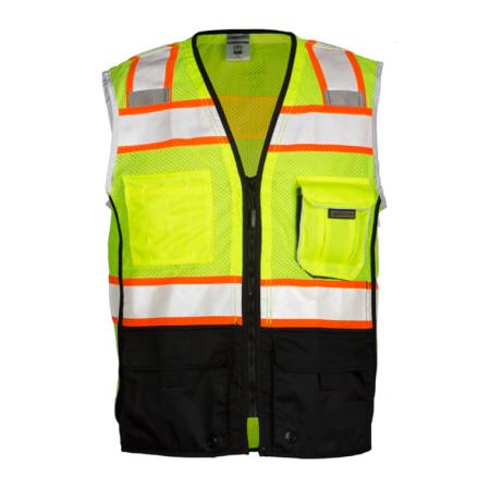 ML Kishigo Premium Black Series Class 2 Black Bottom Vest 2XLarge (Lime) - 15152