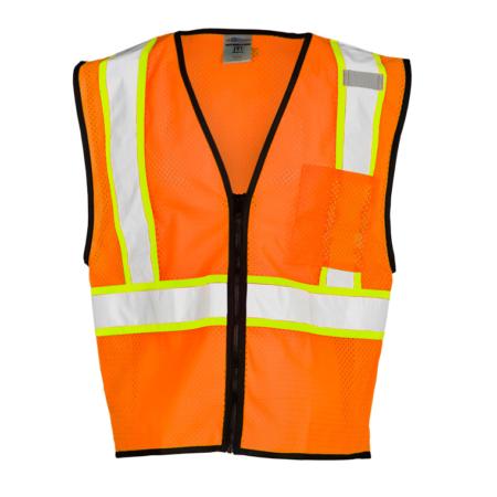 ML Kishigo Class 2 Vests Single Pocket Contrasting Mesh Vest - Economy - 4XLarge-5XLarge - Orange - 15284