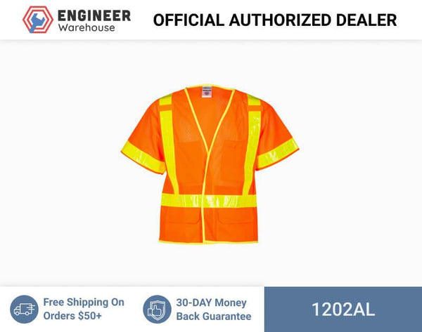 ML Kishigo Class 3 Vests Oralite Mesh Vest - Large - Orange - 1202AL