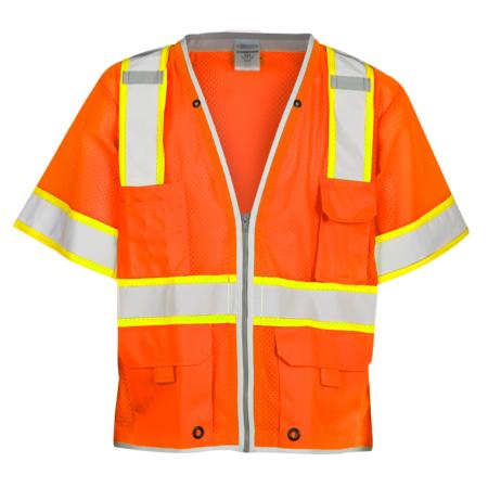 ML Kishigo Class 3 Vests Premium Brilliant Series Heavy Duty Vest - 5XLarge - Orange - 15515