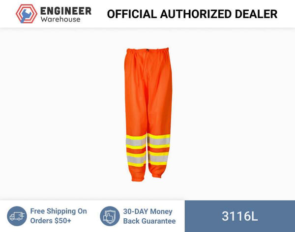 ML Kishigo Class E Pants Mesh Pants - Ultra-Cool Contrast - Large-xLarge - Orange - 3116l