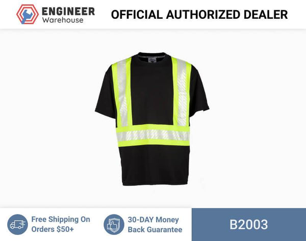 ML Kishigo Enhanced Visibility Vests Enhanced Visibility Contrast T-shirt - 3XLarge - Black/ Lime - B2003
