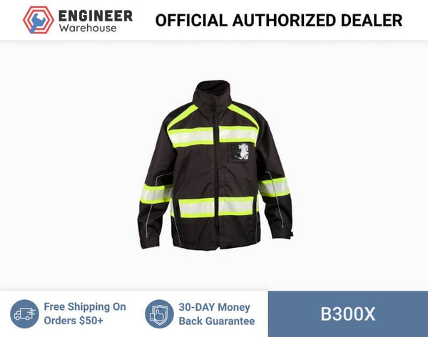 ML Kishigo Enhanced Visibility Premium Jacket XLarge (Black/Lime) - B300X