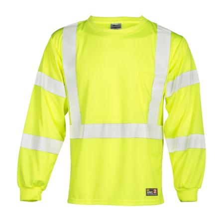 ML Kishigo Flame Resistant FR Long Sleeve T-Shirt - Economy - Large - Lime - F462L