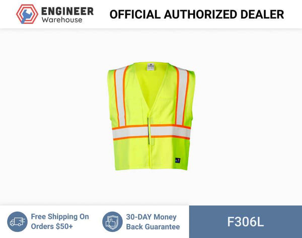 ML Kishigo Flame Resistant FR Pro Series Vest - Class 2 - Large - Lime: 2-4 week lead time - F306L