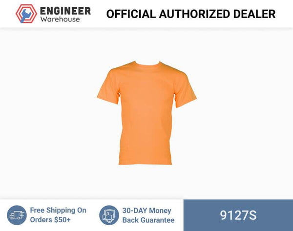 ML Kishigo Non-ANSI T-Shirts 100% Cotton T-Shirt - Short Sleeve - Small - Orange w/ pocket - 9127S