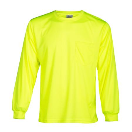ML Kishigo Non-ANSI T-Shirts Microfiber Long Sleeve T-Shirt - Economy - Large - Lime - 9122L