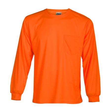 ML Kishigo Non-ANSI T-Shirts Microfiber Long Sleeve T-Shirt - Economy - Large - Orange - 9123L
