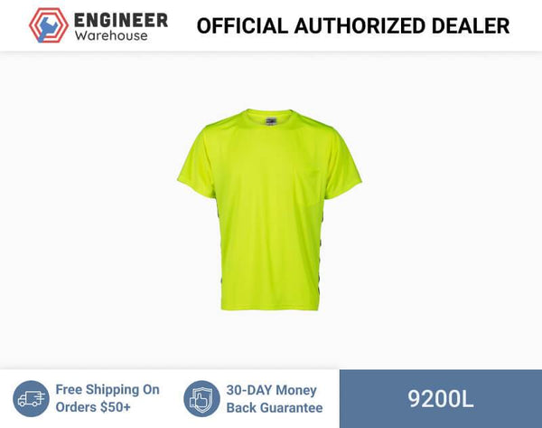 ML Kishigo Non-ANSI T-Shirts Premium Black Series High Vis T-Shirt - Large - Lime - 9200L